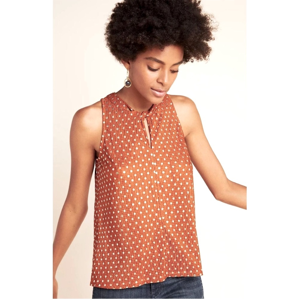 Anthropologie Metallic Polka Dot Print Sleeveless Top Size Medium